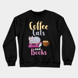 Coffee Cats Books Crewneck Sweatshirt